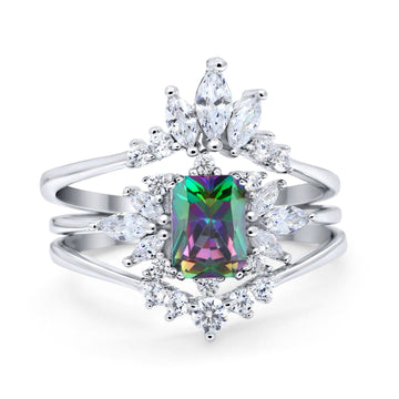 Emerald Cut Bridal Set